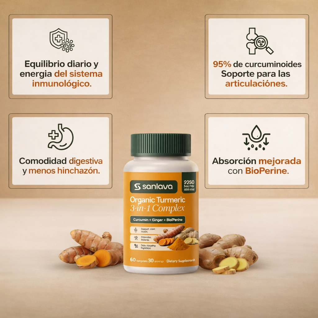 Cúrcuma orgánica l Equilibra la inflamación para ayudarte a recuperar la comodidad y la vitalidad