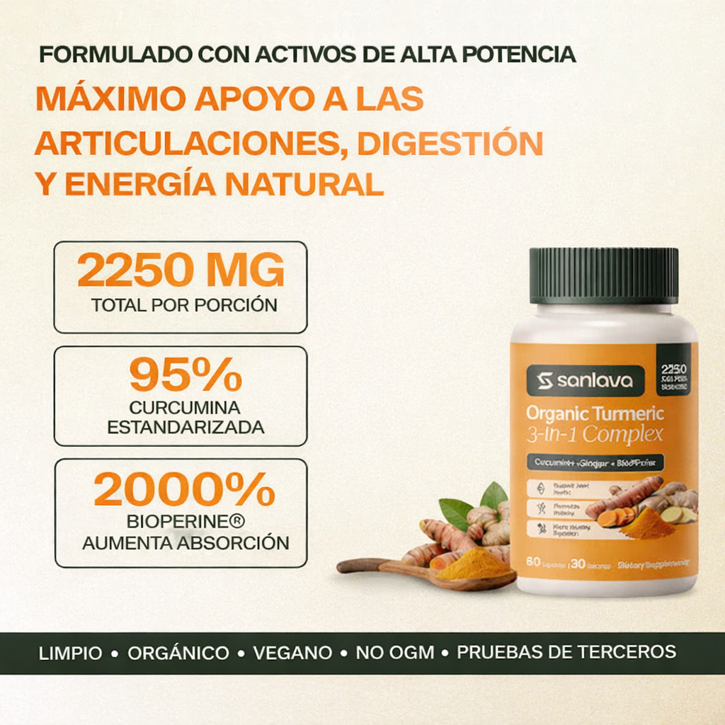 Cúrcuma orgánica l Equilibra la inflamación para ayudarte a recuperar la comodidad y la vitalidad
